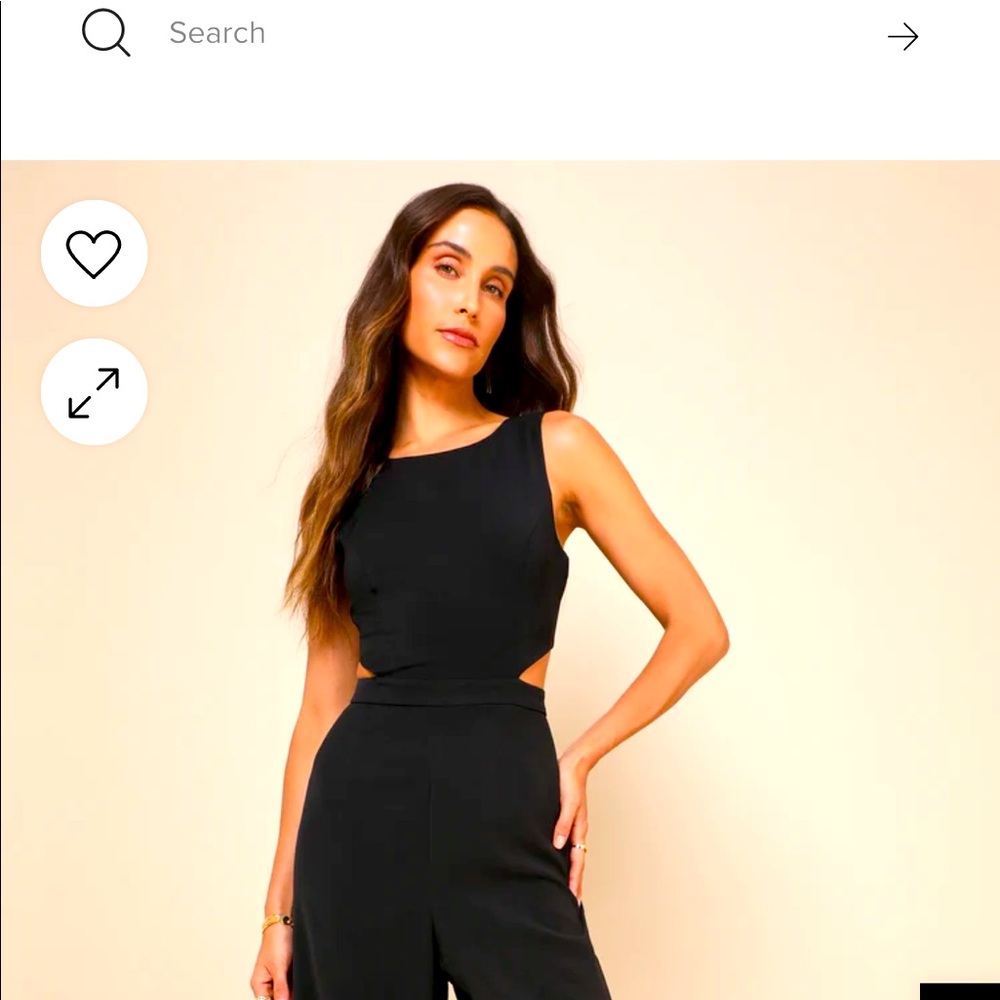 Moments to remember black sleeveless wide leg cutout jumpsuit